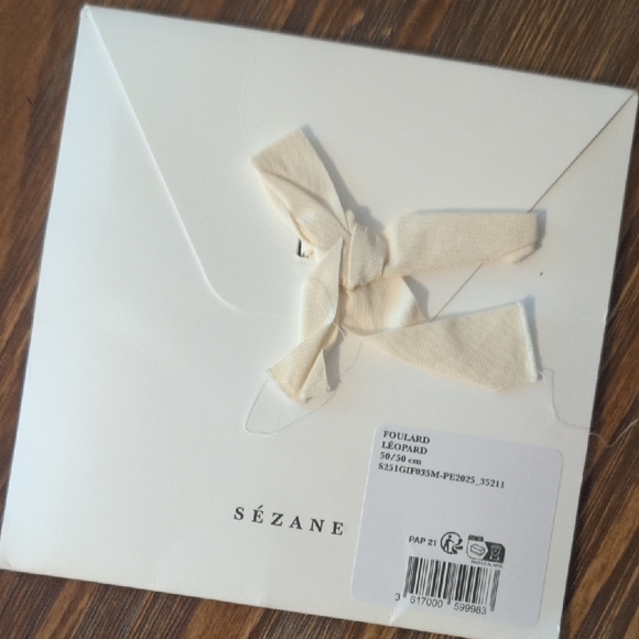 Sezane Leopard Print Scarf - Brown and Cream - Picture 3 of 3